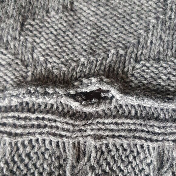 Kenar Womens Sz Medium Cardigan Sweater Open Front Gray High Low Alpaca Cozy - Picture 8 of 14